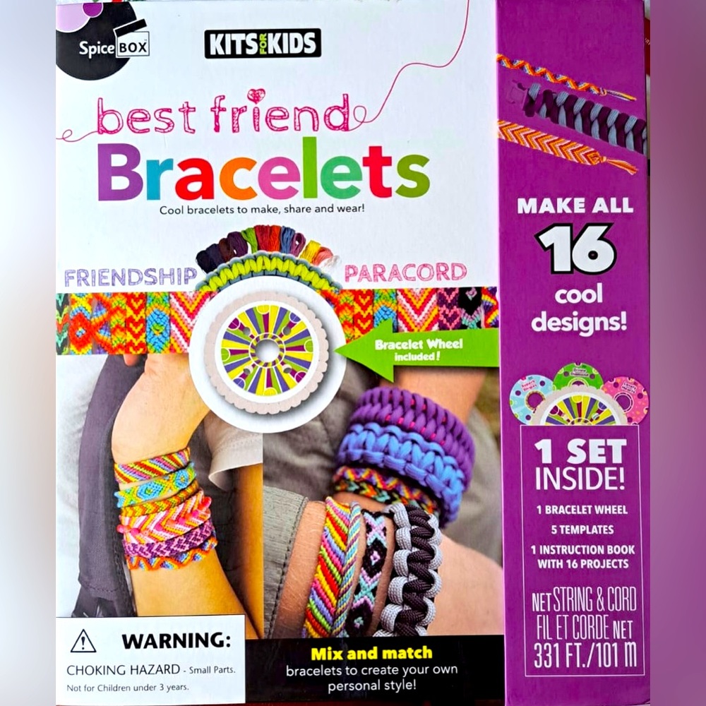 Best Friend Bracelet Kit - Paracord and Craft String Bracelet Kit and Book